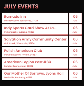 July card shows 2