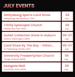 July card shows 4