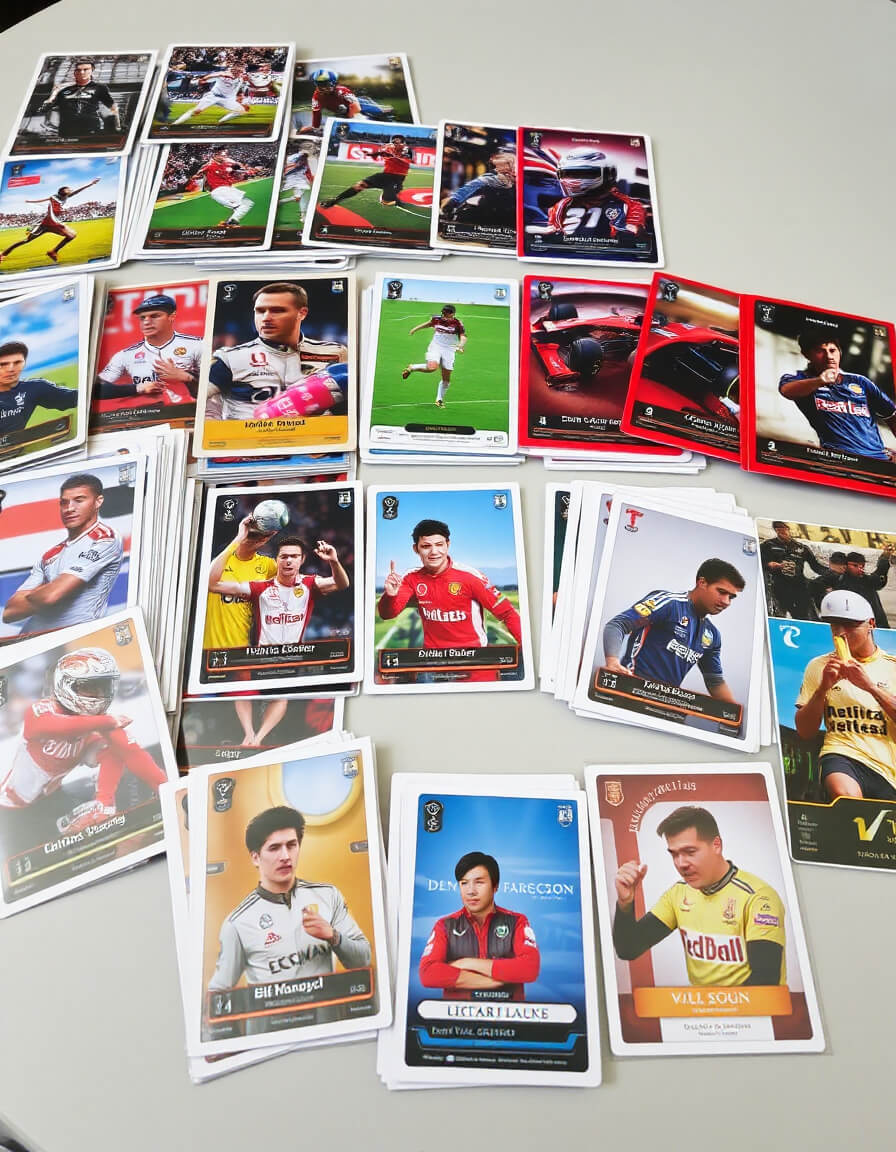 mix of trading cards