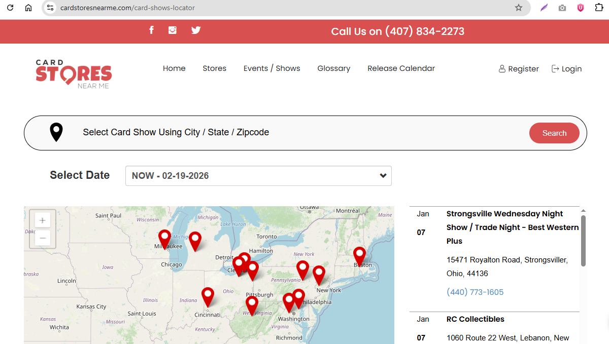 Find Card Shows Near You Using the Card Shows Locator